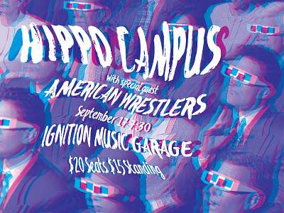 Hippo Campus 3d gig poster graphic design photo manipulation retro typography