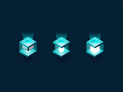 Isometric Super Compters 3d artificial intelligence computers design development future glow graphic icon illustration landing page uiux vector web