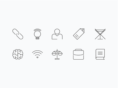 (3px) Stroke Icons Created for a Landing Page