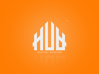 Hub Creativity + Profitability brand concept hub illustration logo text