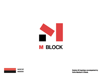 M BLOCK branding concept design lettering type