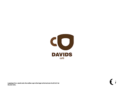 DAVIDS café branding design flat graphic icon illustrator logo ui vector