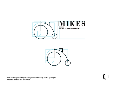 Mikes Bicycle Restoration branding design flat graphic grid icon illustrator logo ui vector