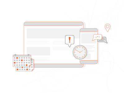 Scheduling & Timekeeping Illustration (01) branding composition design flat graphic grid illustrator product scheduling timekeeping ui ux vector visual