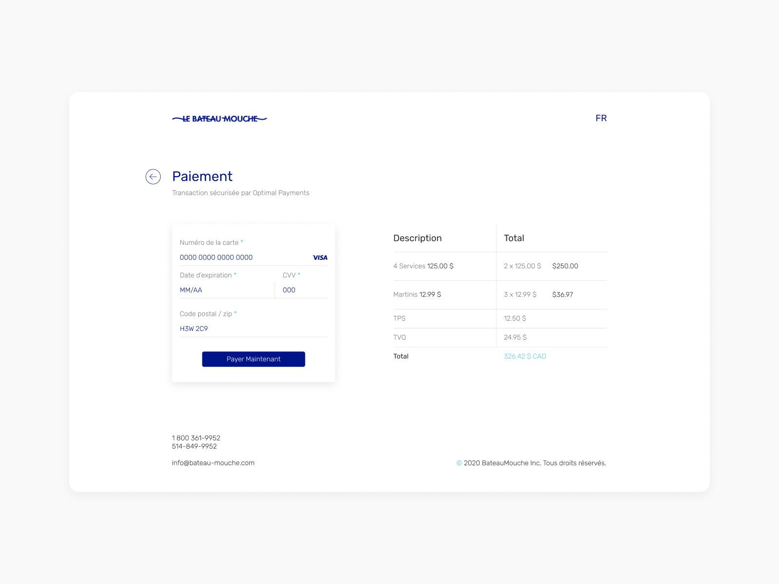 Payment order. Order Summary Page.