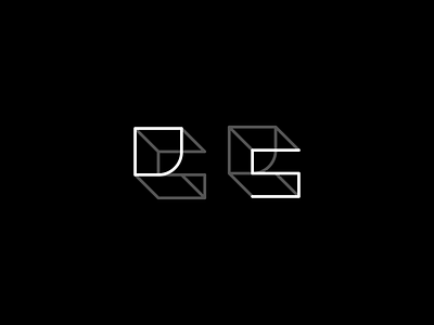 DS 3D Monogram 3d brand branding composition concept design flat graphic grid icon illustration logo logomark logotype mark personal vector