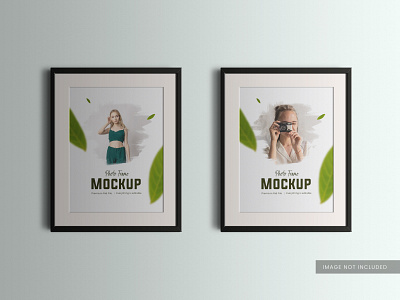 Top View Double Black Photo Frame Mockup | Premium Psd File