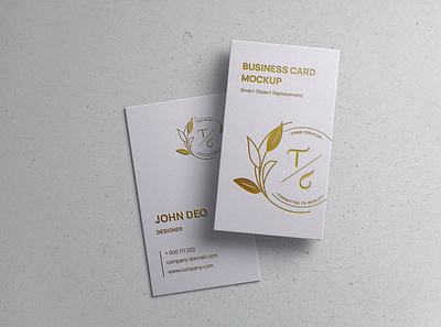 Minimal business cards Mockup branding business card company corporate emboss gold graphic design identity letterpress mockup paper realistic stationary tohiscreation top view visiting card
