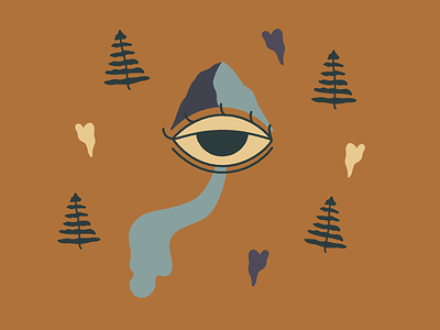 Daydream adventure design eye graphicdesign hearts illustration mountain outdoors outside river texture trees