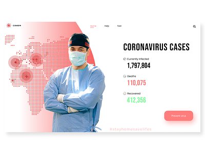 Covid-19 Webdesign Concept app design application clean corona corona counter coronavirus covid19 doctor red uidesign user experience user interface uxdesign webdesign