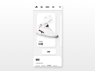 Adidas mobile UI adidas and app app design application black clean design flat shoes uidesign user experience user inteface ux uxdesign white
