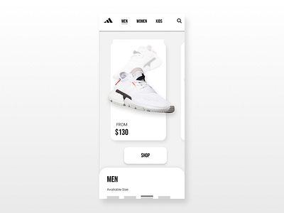 Adidas mobile UI