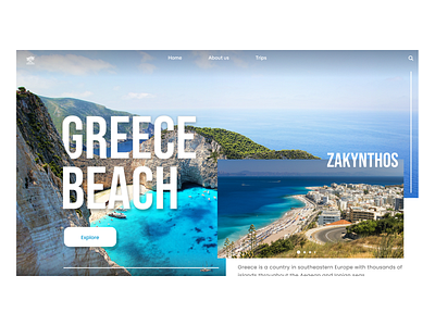 Greece Beach UI design and app design black branding clean clean ui design flat logo uidesign user user experience uxdesign vector