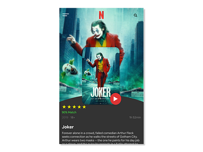 Joker UI Netflix MacBook design app design black branding design design art flat joker league leagueoflegends mac macbook shaco ui uidesign user experience ux uxdesign