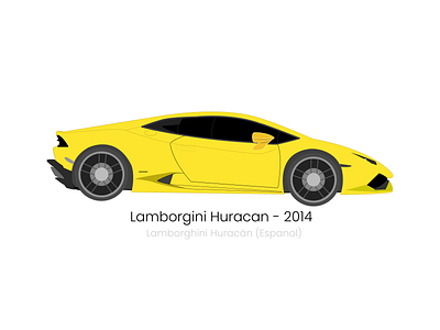 Lamborghini Huracan - 2014 illustration and car cart cartoon clean design flat icon illustration illustrations illustrator lamborghini typography vector