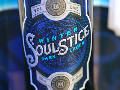 Winter Soulstice Dark Lager Branding beer bottle branding design glass label logo photography typography
