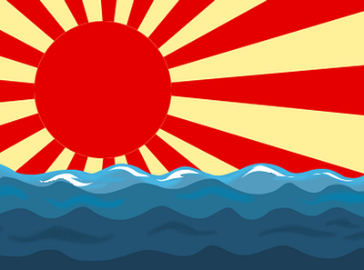 Sol Naciente blue color digital japon nippon red responsive rising sun sea simple sun water