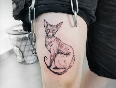 Sphynx cat goth gothic sphynx tattoo tattoo art tattoo artist tattoo design