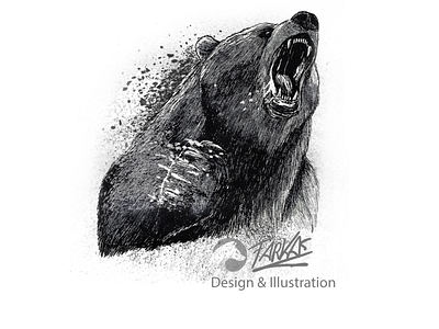 grizzly animals illustration nature realistic drawing