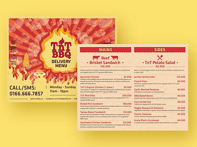 TnT BBQ's Menu graphic design menu design saigon