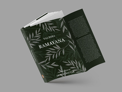Ramayana Redesign (Book Design) book cover book design book jacket brand branding cover design design forest graphic design green identity illustrator indian leaf minimal page layout pattern ramayana redesign