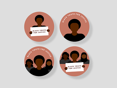 Black Youth For Justice (Branding) black lives matter brand branding buttons design identity illustration illustrator logos stickers symbol vector