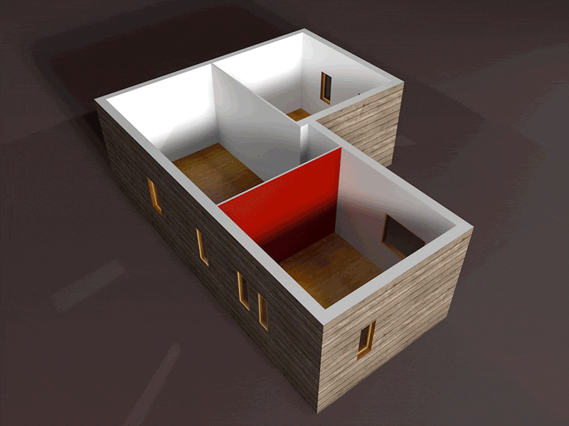 House 3d [GIF] 3d c4d cinema4d house wood