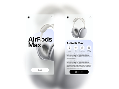 AirPods Max mobile app airpods airpods max app app design apple glassmorphism ios mobile app mobile app design mobile design ui ui ux ui design uidesign uiux ux ux ui ux design uxdesign uxui