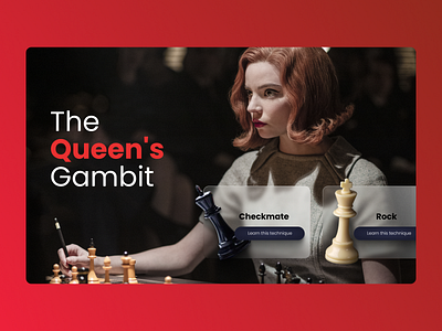 The Queen's Gambit Glassmorphism chess gambit glassmorphism netflix queen ui ui ux uidesign uiux ux ux ui uxdesign uxui web web design webdesign website