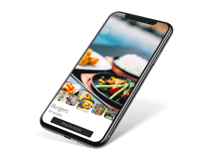 Mobile app animation - Recipes uxdesign uidesign ux ui mockup after effect after effects motion design motion iphone x iphone ios mobile app mobile