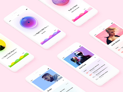 🎵 app artists clean colorful flat layout music player ui