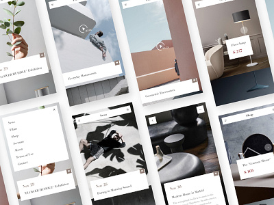 M&G app clean design films flat interactive ios layout minimal modern news shop