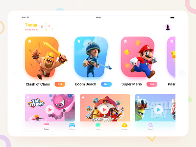 iPad Version of App Store app app store clean colorful design game gradient ipad layout light ui