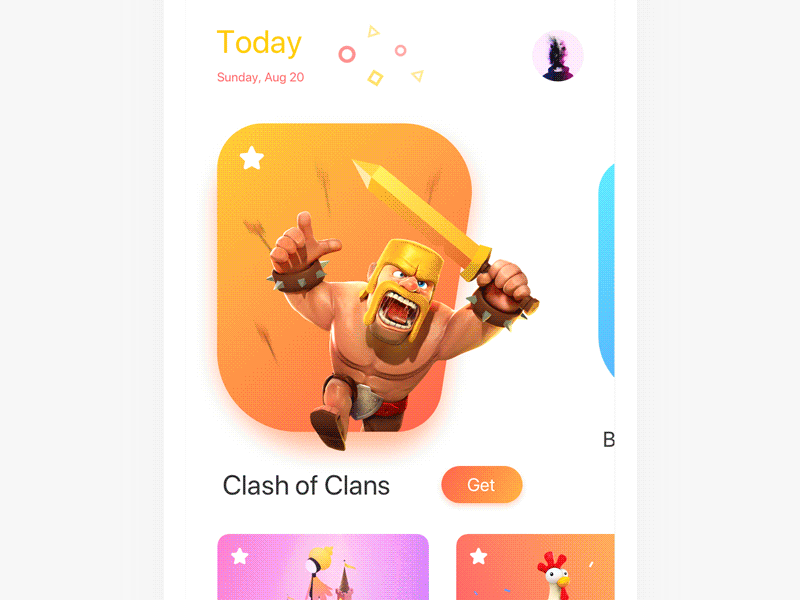 App Store app app store clean colorful game gradient light ui