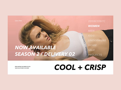 Calvin Klein animation clean interactive layout minimal modern product shop web