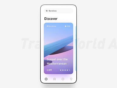 Travel World App Animation animation app clean interactive layout light minimal travel ui