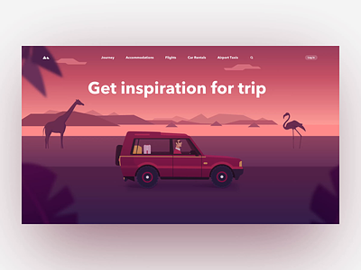 Travel Page Animation animal animation car design gradient homepage illustration travel web