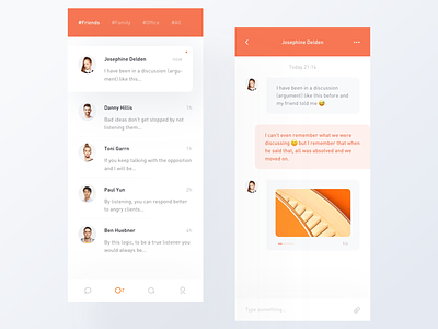 Chat app chat clean design interactive layout light minimal modern typography ui