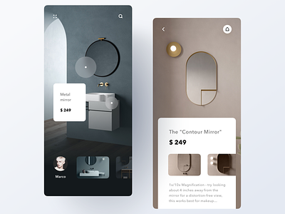 Product page app clean design layout minimal modern product shop typography ui