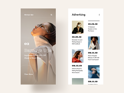 Homepage / Advertising app clean design interactive layout light minimal modern typography ui