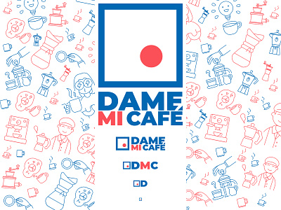 Dame mi Café branding coffee illustration logo