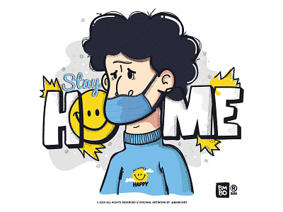 STAY HOME happy illustration illustration art illustrator ilustración stay home stayhome vector