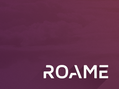 Roame gradient logo long shadow wordmark
