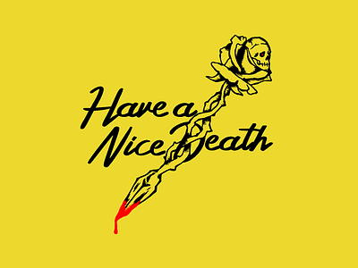 NICE DEATH artwork death design feelings graphicdesign illustration rose skull street art streetwear thorns