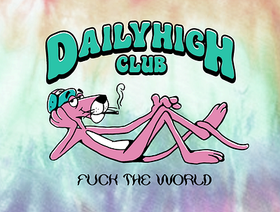 DAILY HIGH CLUB II artwork club design dye graphicdesign happy420 high illustration panther parody smoke street art