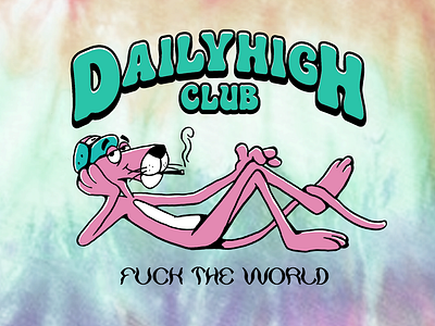 DAILY HIGH CLUB II artwork club design dye graphicdesign happy420 high illustration panther parody smoke street art