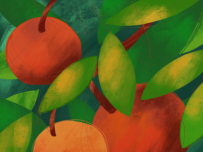 Tangerines digital illustration food illustration fruits illustration nature illustration procreate