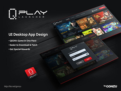 QPlay Launcher Desktop Preview desktop apps game gonzu launcher qplay launcher steam ui
