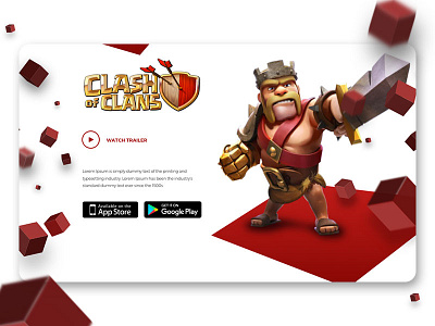 game landing page clash of clans clean cube gonzu landing page mobile game parallax ui