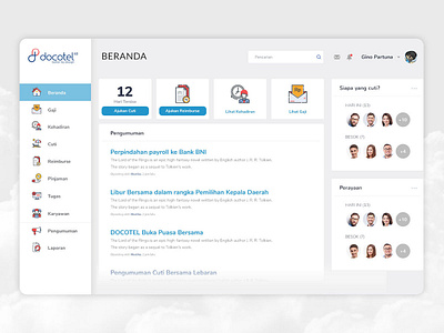 [Redesign] Dashboard UI Website corporate dashboard docotel gonzu ui web web web ui website